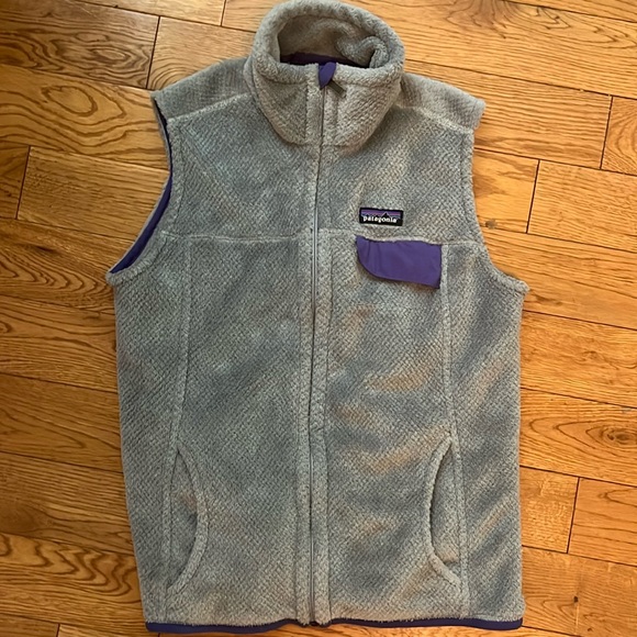Patagonia Jackets & Blazers - Patagonia | women’s fleece vest size medium gray and purple with pockets retool